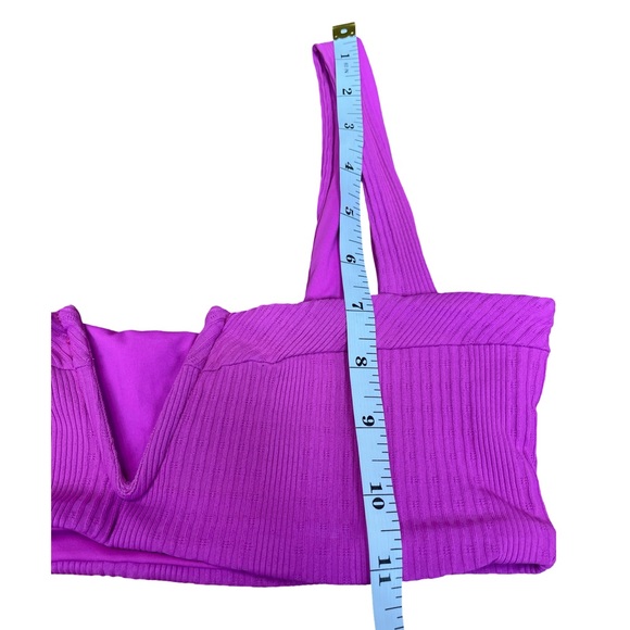 L*Space Lee Lee Bikini Set Bright Pink Ribbed Barbiecore Two Piece Swim Medium - Picture 12 of 15